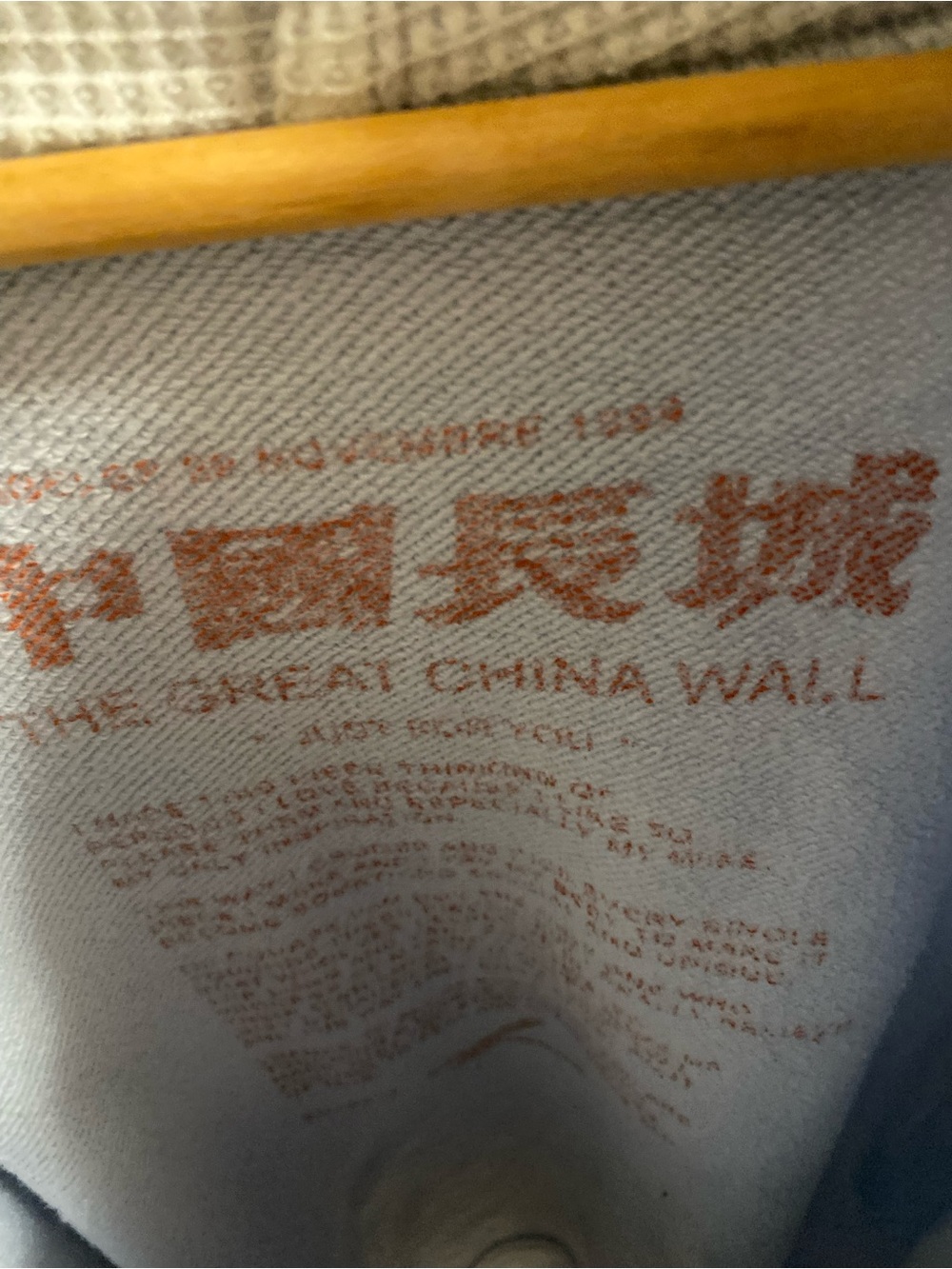 The Great China wall i zip up 
sweatshirt RARE baby blue with beautiful accents - Picture 3 of 9